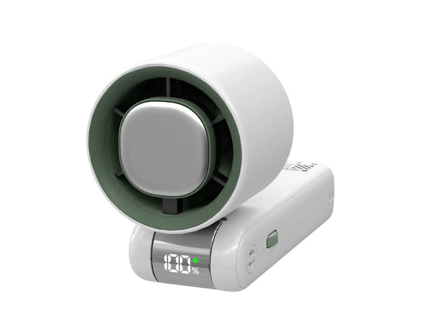 Ego HyFreeze Semiconductor Cooling Fan HF1 with 18 hours battery, LED display, and 180-degree adjustable angle, available at Thabthaba Store Qatar