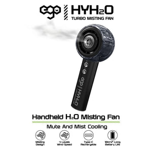 Ego HyH2O P11 handheld turbo misting fan with 24000RPM airflow and water cooling spray Black Qatar