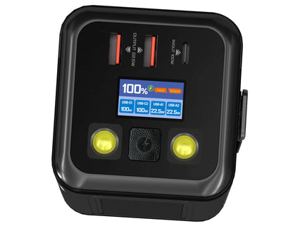 Ego HyperAlly 50K HA50 100W Power Bank 50,000mAh with OLED display and built-in Type-C cable available at Thabthaba Qatar