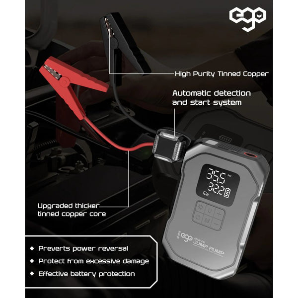 Ego JP-8 65W PD jump starter with 1000A peak current 160 PSI tire pump and powerbank Qatar