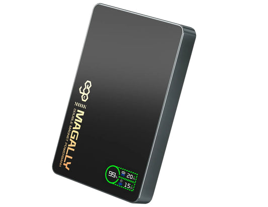 Ego MagAlly 3in1 Double-sided Magnetic QI2 10000mAh Powerbank E16B3 15W Wireless Fast Charging with OLED Display, available at Thabthaba Store Qatar