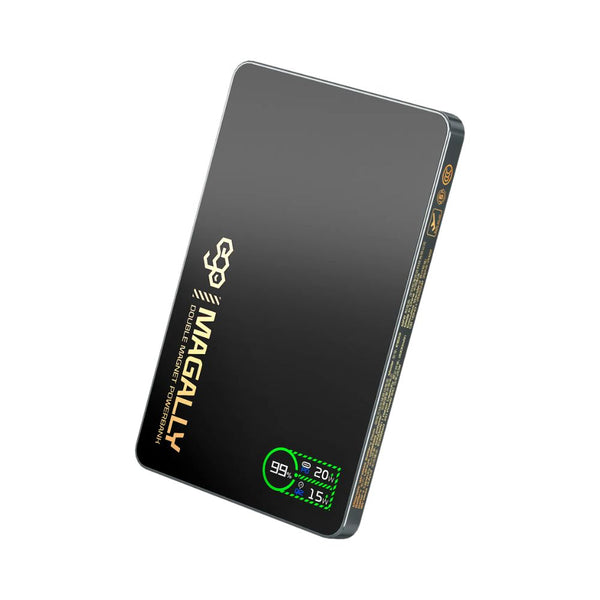 EGO MagAlly 3-in-1 Qi2 5000mAh double-sided magnetic powerbank Black with 15W wireless charging and OLED display Qatar
