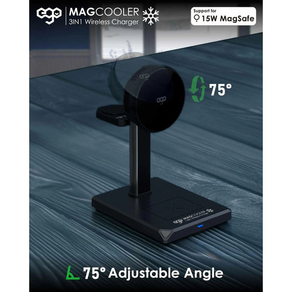 EGO MagCooler 3ICE 3-in-1 15W MagSafe wireless charger with semiconductor cooling Black Qatar