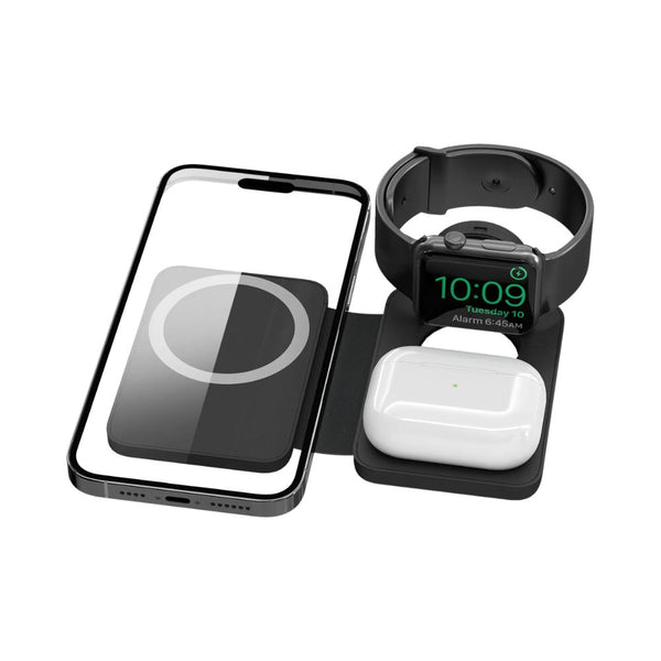 EGO MAGPAD2 M1088Q 3-in-1 magnetic wireless charging station with 15W iPhone charging Black Qatar