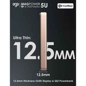 EGO MagPower 5U Qi2 10000mAh MagSafe power bank Pink with 30W PD, 15W wireless charging and OLED display Qatar
