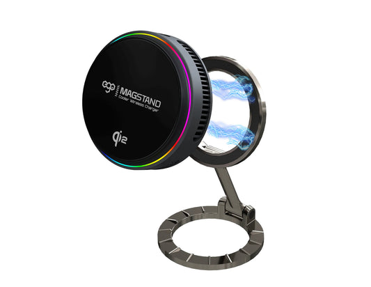 Ego MagStand3 double-sided magnetic QI2 wireless charger 15W fast charging with semiconductor cooling for Magsafe stands and car vent holders