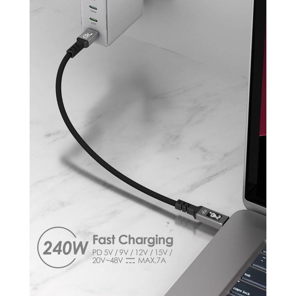 EGO Wiry Mag 240W USB3.2 magnetic Type-C to C cable 50cm Grey with 20Gbps data and 8K video support Qatar