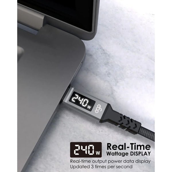 EGO Wiry Mag 240W USB3.2 magnetic Type-C to C cable 50cm Grey with 20Gbps data and 8K video support Qatar