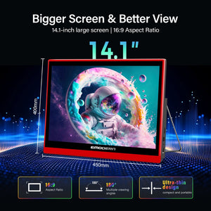 Emodern 14.1 inch Android TV portable monitor with touch screen Android 15 Qatar