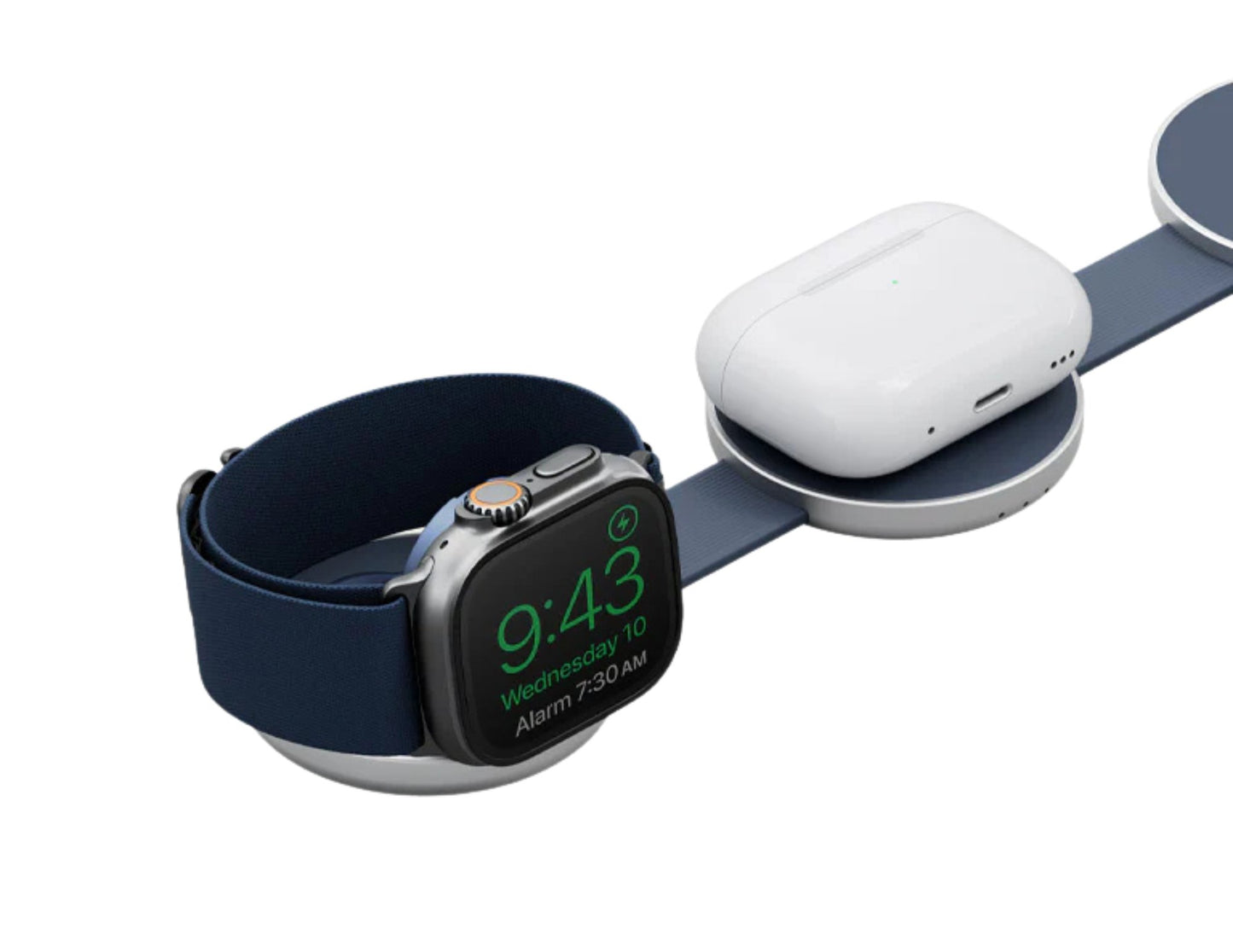 Energea AluMag Trio 3 in 1 foldable Qi2 aluminium wireless charger for iPhone AirPods and Apple Watch
