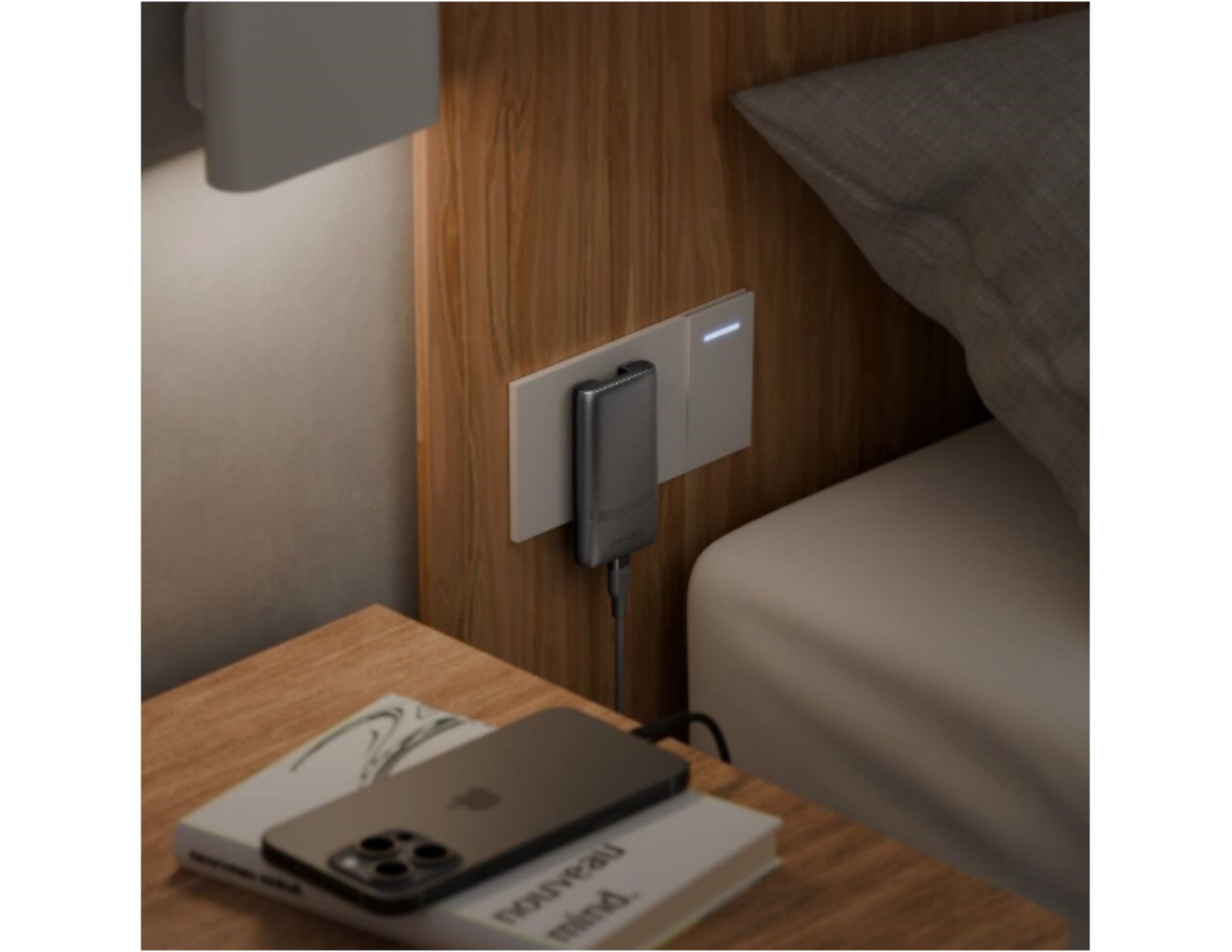 Energea Travelworld Edge 65W ultra slim GaN travel charger with interchangeable UK and EU plugs