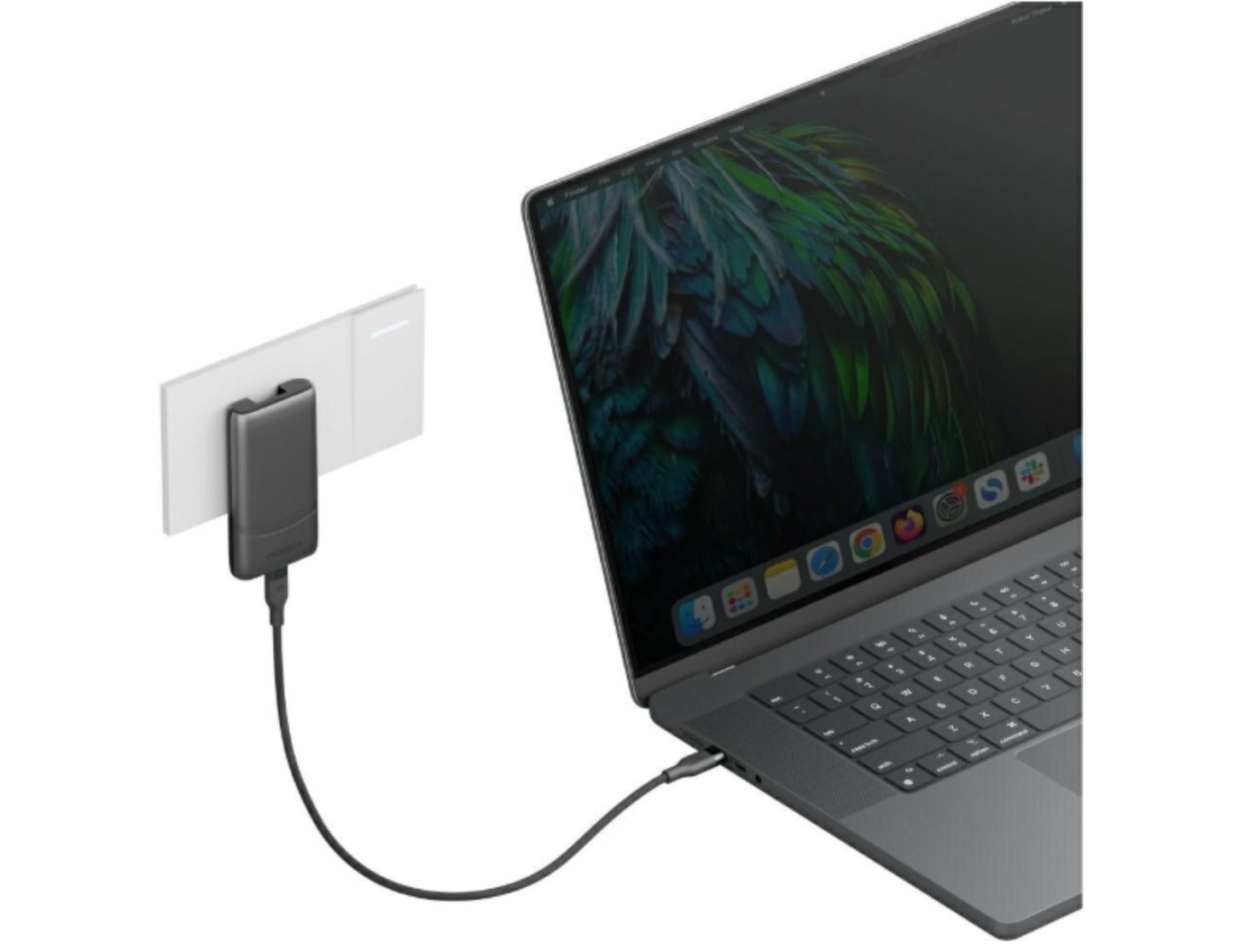 Energea Travelworld Edge 65W ultra slim GaN travel charger with interchangeable UK and EU plugs
