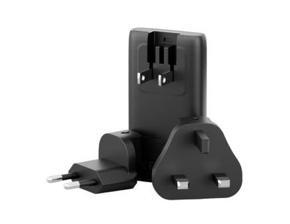 Energea Travelworld Edge 65W ultra slim GaN travel charger with interchangeable UK and EU plugs