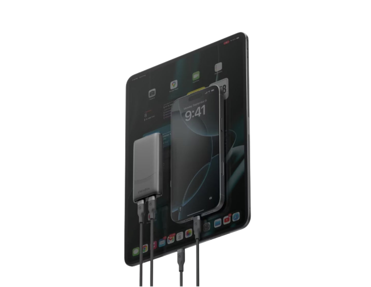 Energea Travelworld Edge 65W ultra slim GaN travel charger with interchangeable UK and EU plugs