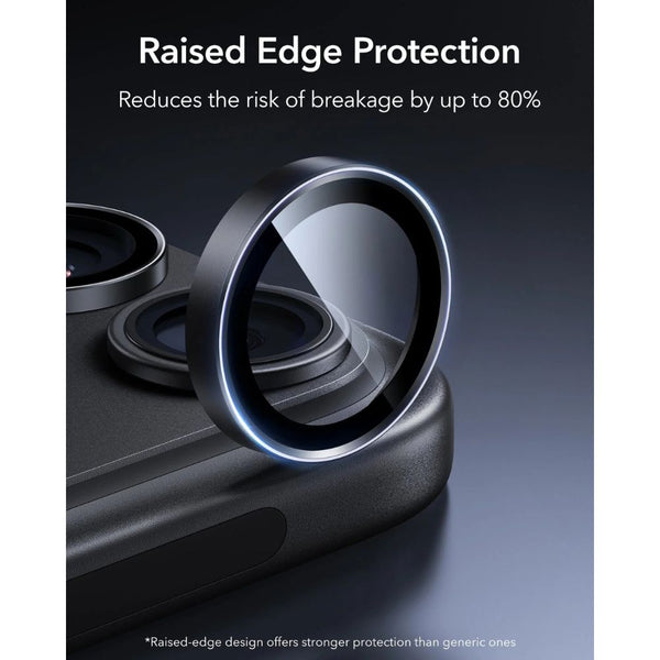 ESR Armorite 9H camera lens protector in Black for iPhone 18 Pro and Pro Max with raised-edge impact protection in Qatar