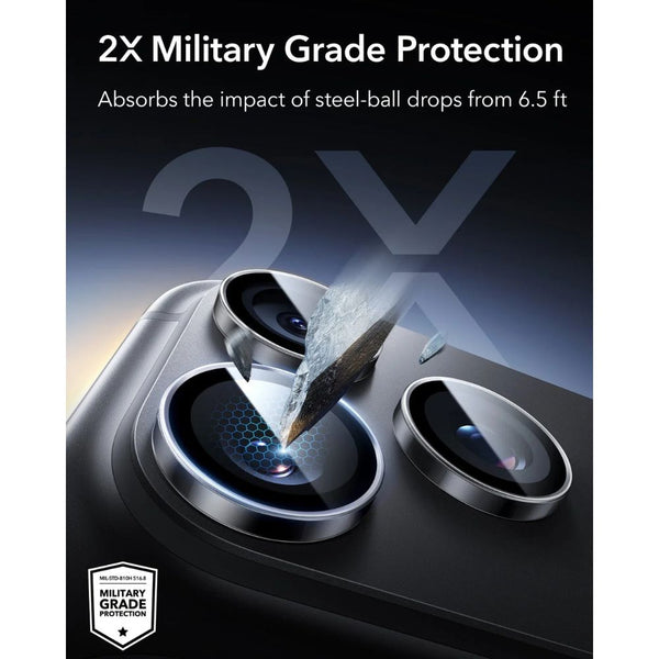 ESR Armorite 9H clear camera lens protector for iPhone 18 Pro and Pro Max with raised-edge impact and scratch protection in Qatar