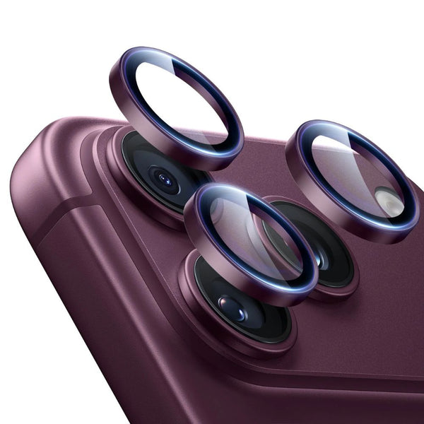 ESR Armorite 9H camera lens protector in Deep Burgundy for iPhone 18 Pro and Pro Max with raised-edge impact and scratch protection in Qatar