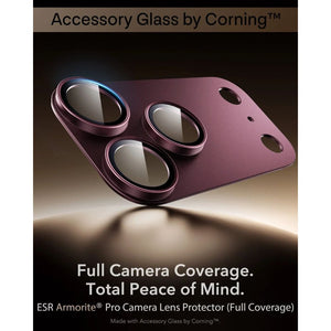 ESR Armorite Pro full-coverage camera lens protector in Deep Burgundy for iPhone 18 Pro with Corning glass in Qatar