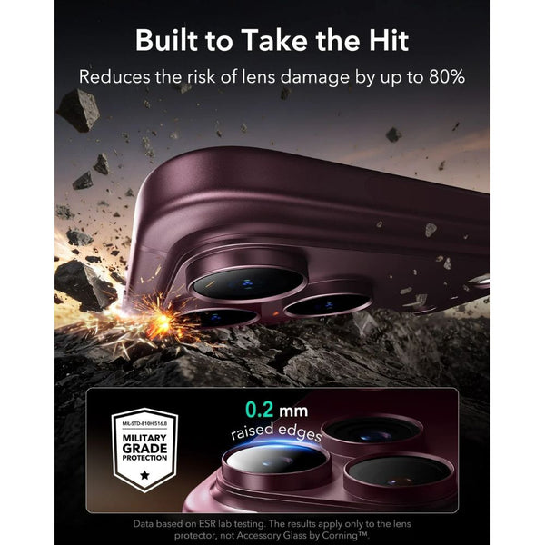 ESR Armorite Pro full-coverage camera lens protector in Deep Burgundy for iPhone 18 Pro Max with Corning glass in Qatar