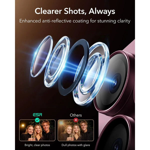 ESR Armorite Pro full-coverage camera lens protector in Deep Burgundy for iPhone 18 Pro Max with Corning glass in Qatar