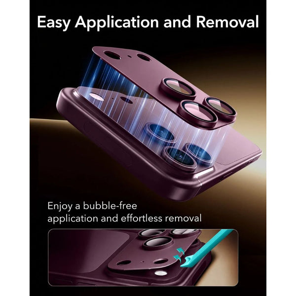 ESR Armorite Pro full-coverage camera lens protector in Deep Burgundy for iPhone 18 Pro Max with Corning glass in Qatar