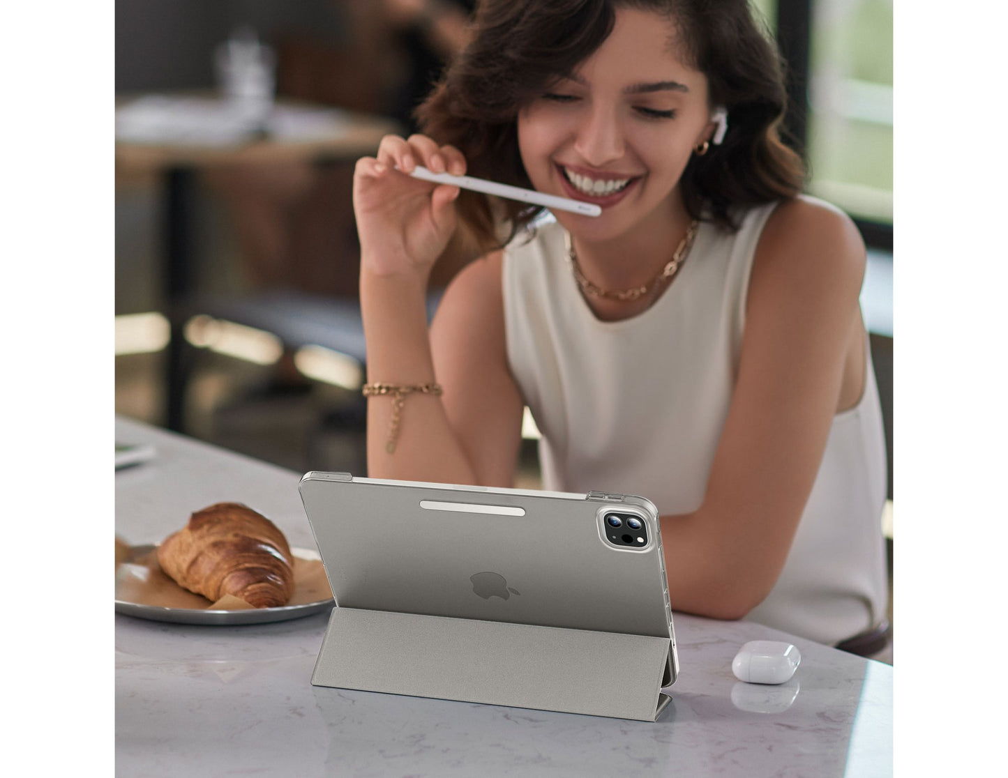 ESR Ascend Trifold Case with Pencil support for iPad Pro 11 2024/2025 at Thabthaba Store Qatar.