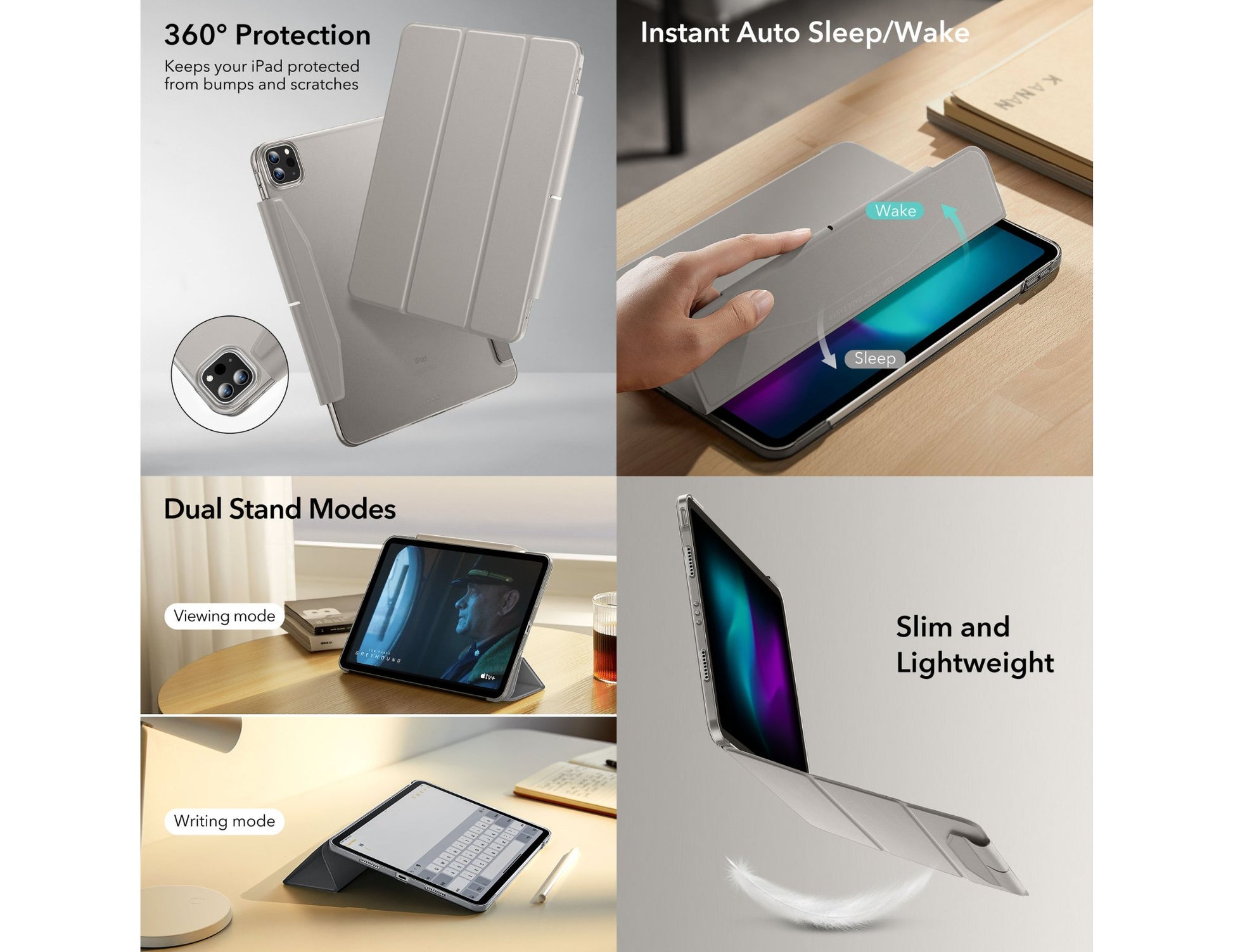 ESR Ascend Trifold Case with Pencil support for iPad Pro 11 2024/2025 at Thabthaba Store Qatar.