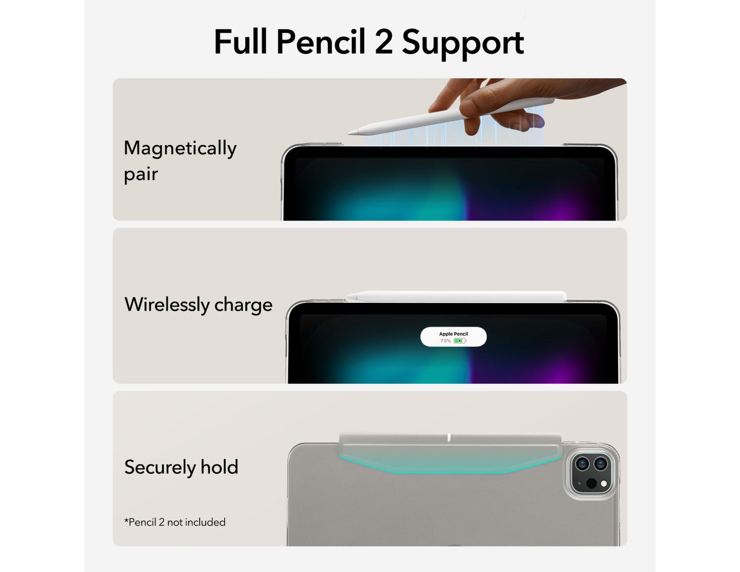 ESR Ascend Trifold Case with Pencil support for iPad Pro 11 2024/2025 at Thabthaba Store Qatar.