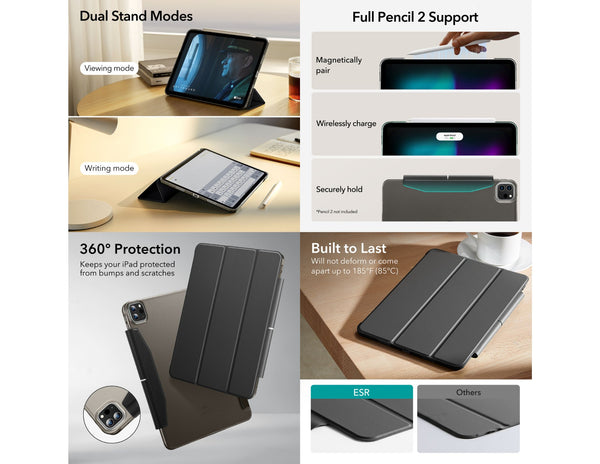 ESR Ascend Trifold Case with Pencil support for iPad Pro 13 2024 at Thabthaba Store Qatar.