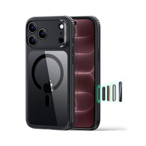 ESR Classic Hybrid Magnetic Case for iPhone 18 Pro in Clear Black with Camera Control cover, magnetic attachment and Qi2 25W charging in Qatar