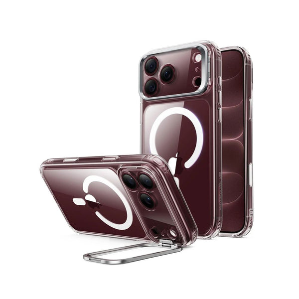 ESR Classic Hybrid Magnetic Case for iPhone 18 Pro in Clear with adjustable Flex Stand, Camera Control and Qi2 25W charging in Qatar