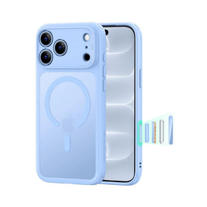 ESR Classic Hybrid Magnetic Case for iPhone 18 Pro in Frosted Light Blue with Camera Control cover, magnetic attachment and Qi2 25W charging in Qatar
