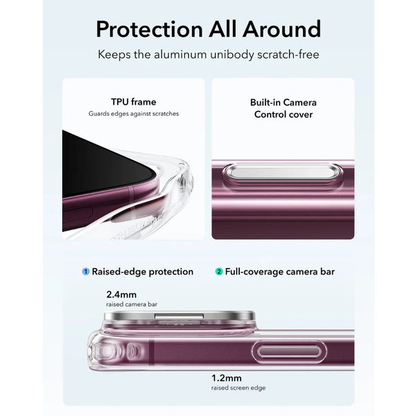ESR Classic Hybrid Magnetic Case for iPhone 18 Pro Max in Clear with adjustable Flex Stand, Camera Control and Qi2 25W charging in Qatar