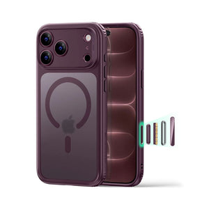 ESR Classic Hybrid Magnetic Case for iPhone 18 Pro Max in Frosted Deep Burgundy with Camera Control cover, magnetic attachment and Qi2 25W charging in Qatar