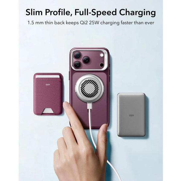 ESR Classic Hybrid Magnetic Case for iPhone 18 Pro Max in Frosted Deep Burgundy with Flex Stand, Camera Control and Qi2 25W charging in Qatar