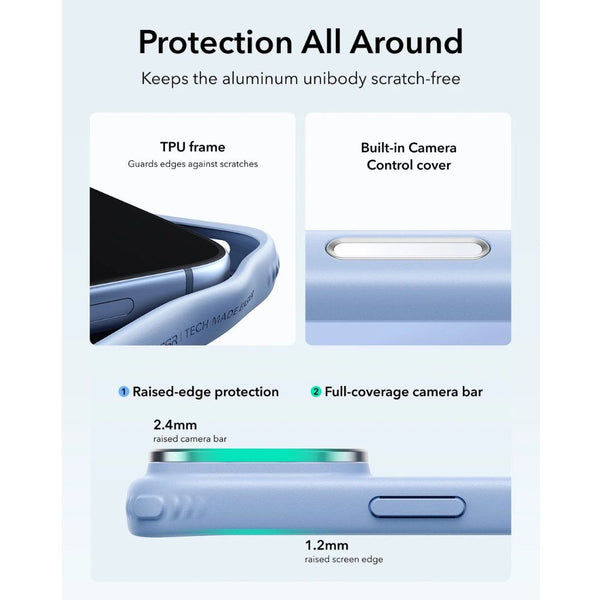 ESR Classic Hybrid Magnetic Case for iPhone 18 Pro Max in Frosted Light Blue with Flex Stand, Camera Control and Qi2 25W charging in Qatar