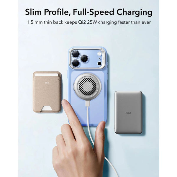ESR Classic Hybrid Magnetic Case for iPhone 18 Pro Max in Frosted Light Blue with Flex Stand, Camera Control and Qi2 25W charging in Qatar