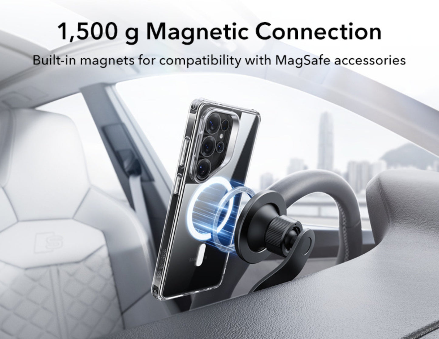 ESR Classic Hybrid Magnetic Stash Stand clear case for Samsung Galaxy S26 Ultra at Thabthaba Store Qatar.