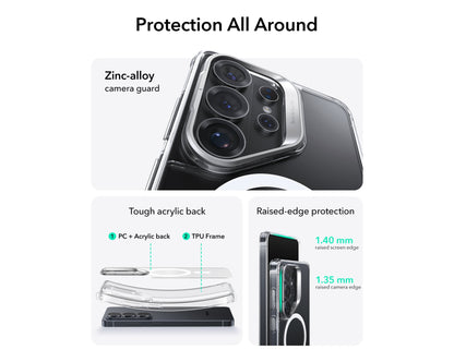 ESR Classic Hybrid Magnetic Stash Stand clear case for Samsung Galaxy S26 Ultra at Thabthaba Store Qatar.