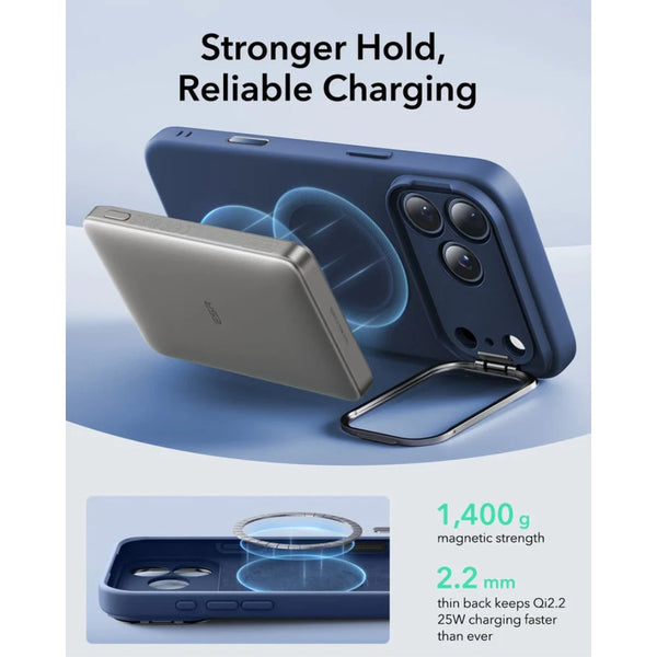 ESR Cloud Soft Magnetic Case iPhone 17 Pro Max Navy Blue MagSafe Stash Stand Qatar