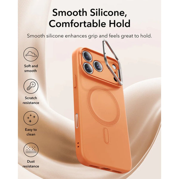 ESR Cloud Soft Magnetic Case iPhone 17 Pro Max Orange MagSafe Stash Stand Qatar