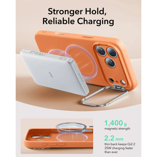 ESR Cloud Soft Magnetic Case iPhone 17 Pro Orange MagSafe Stash Stand Qatar