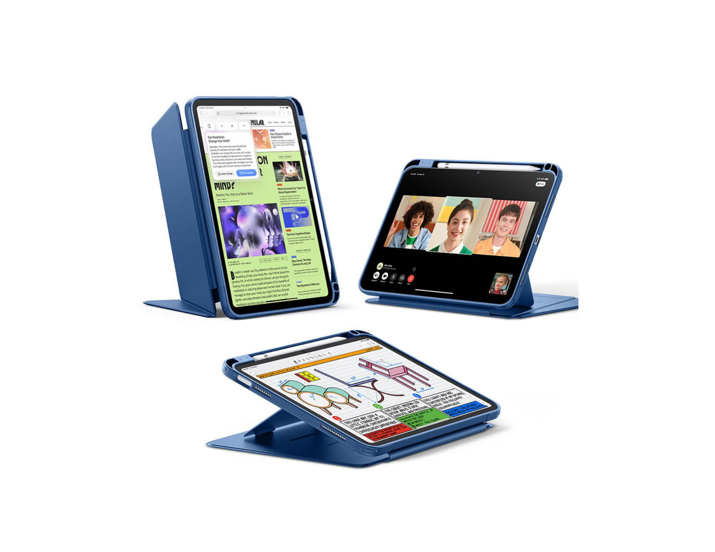 ESR Flip Magnetic Case for iPad 10/11 A16 with pencil holder and stand at Thabthaba Store Qatar.