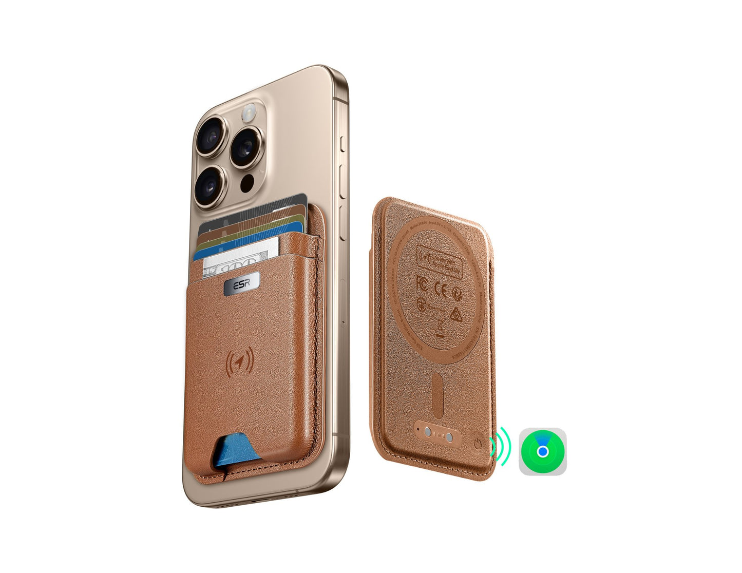 ESR Classic Geo Wallet Boost HaloLock with Find My for MagSafe at Thabthaba Store Qatar.