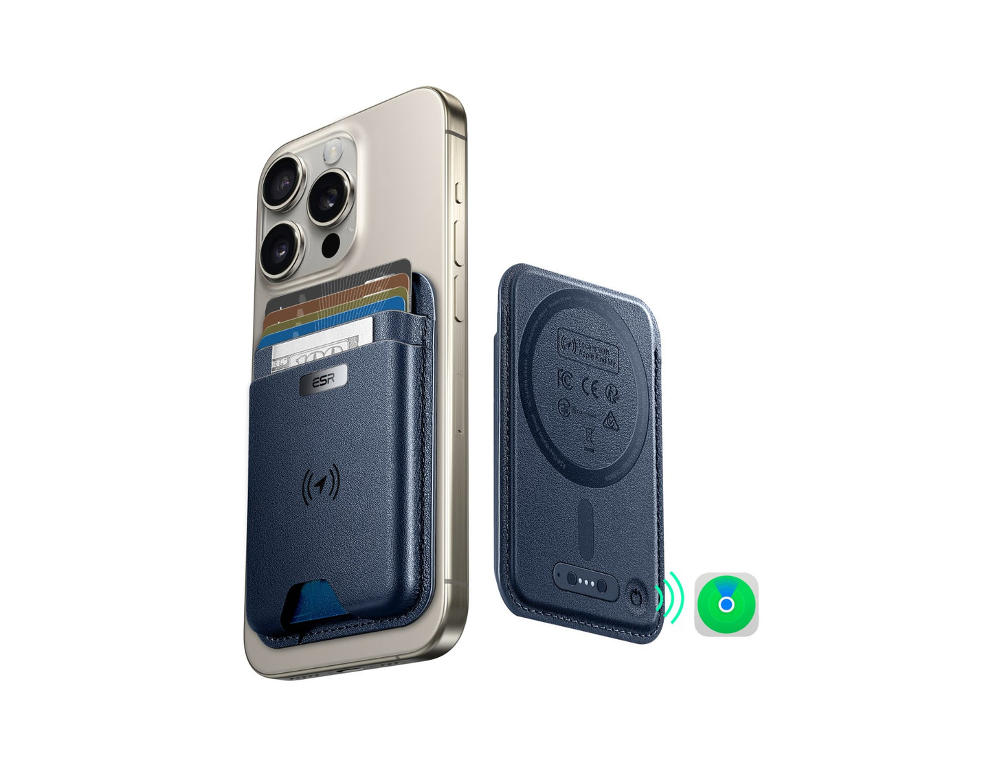 ESR Classic Geo Wallet Boost HaloLock with Find My for MagSafe at Thabthaba Store Qatar.