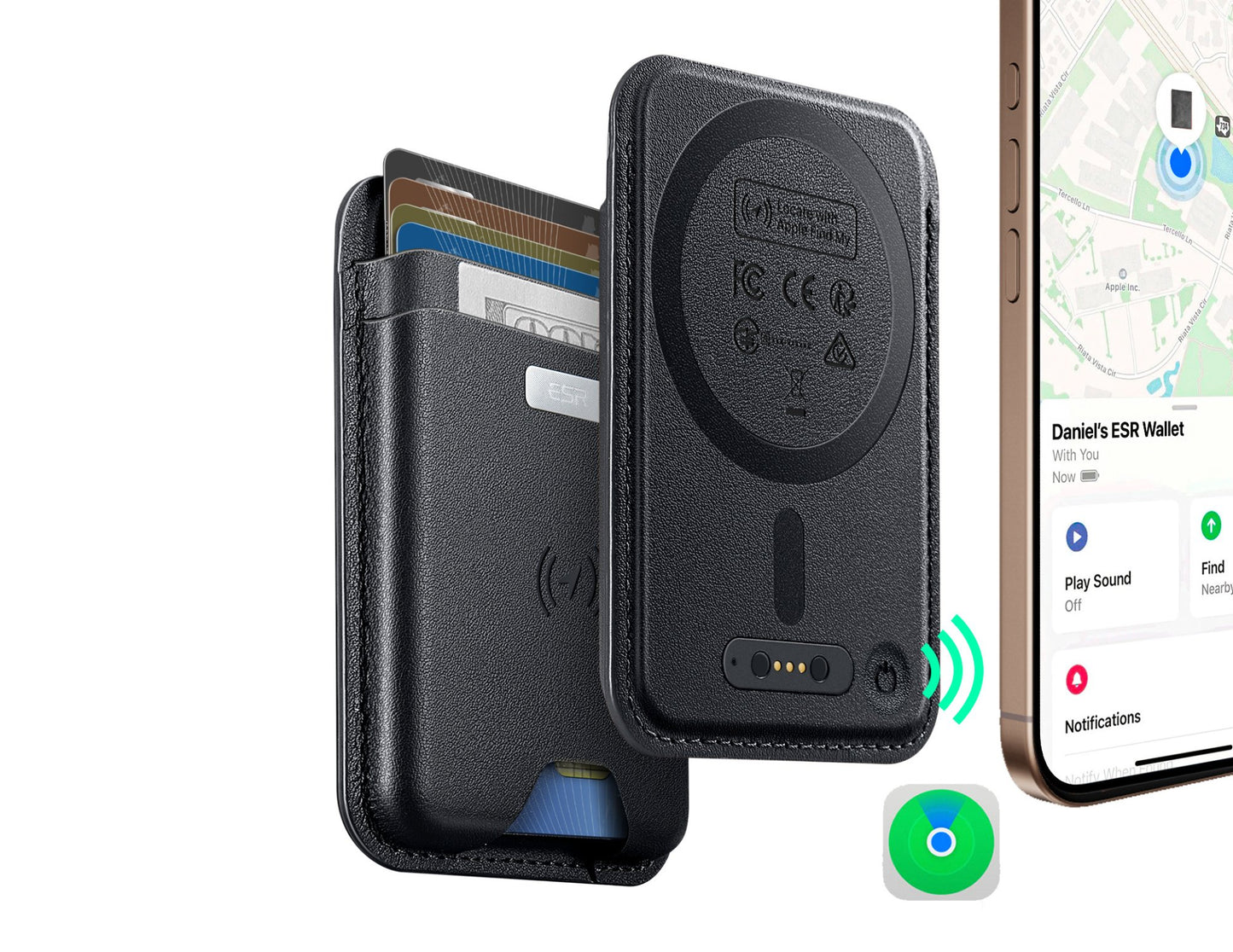ESR Classic Geo Wallet Boost HaloLock with Find My for MagSafe at Thabthaba Store Qatar.