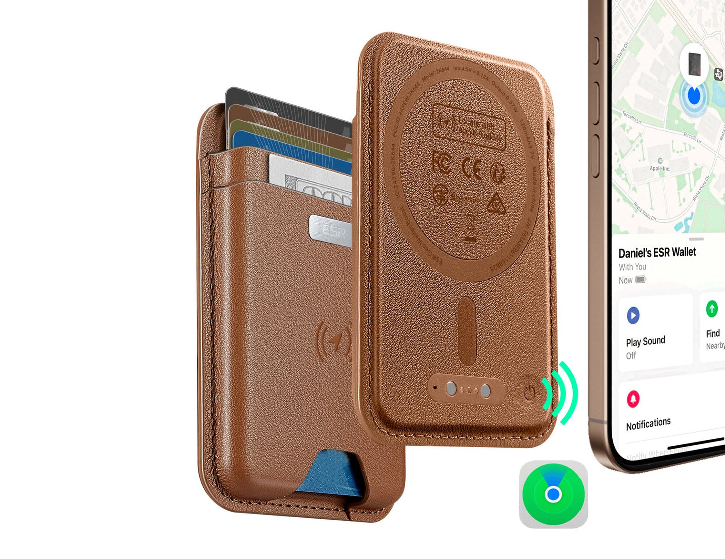 ESR Classic Geo Wallet Boost HaloLock with Find My for MagSafe at Thabthaba Store Qatar.