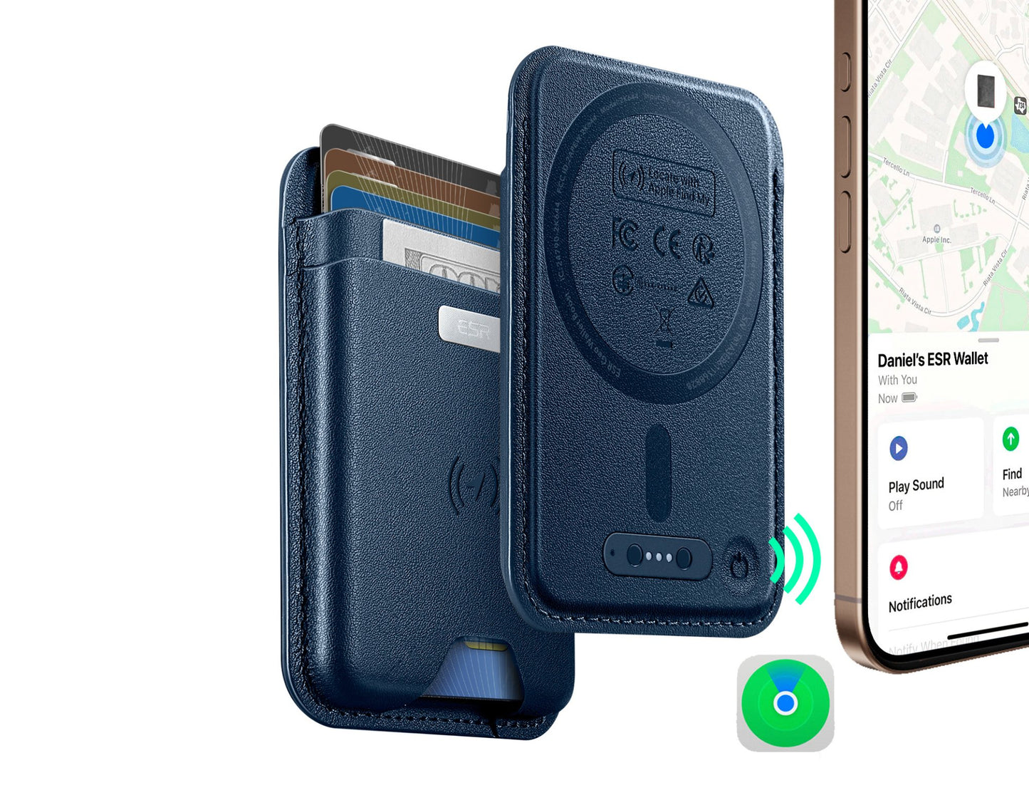 ESR Classic Geo Wallet Boost HaloLock with Find My for MagSafe at Thabthaba Store Qatar.
