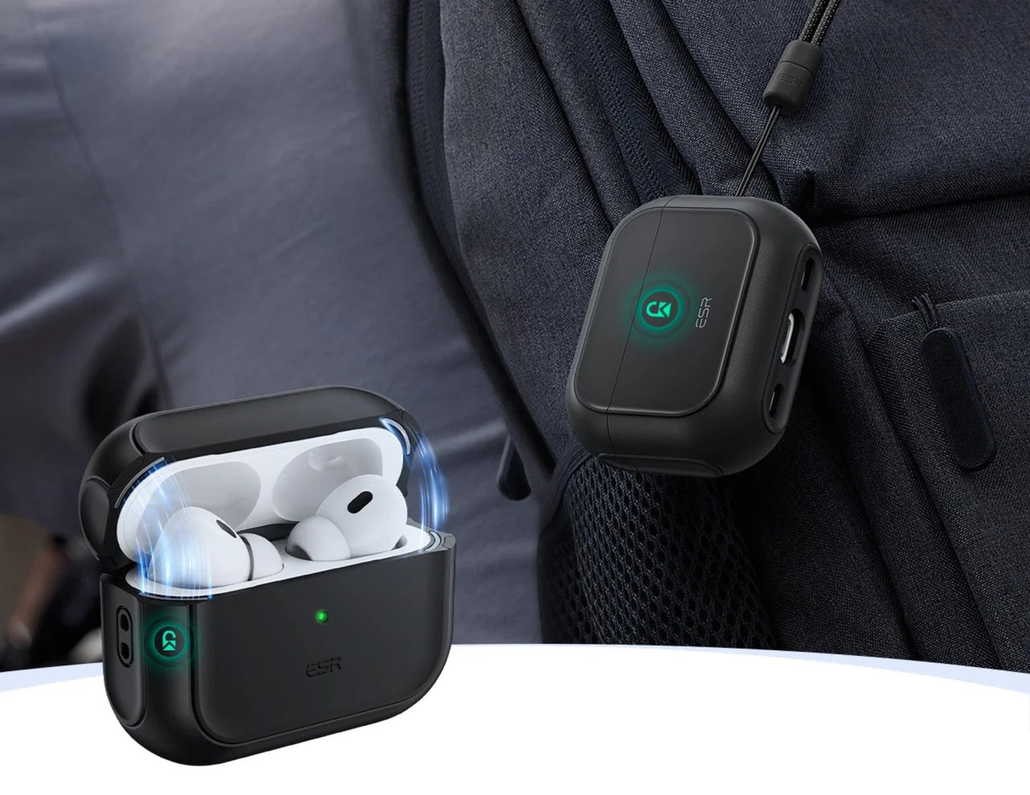 ESR Orbit Hybrid Case AirPods Pro 3 black magnetic lid drop protection MagSafe Qatar