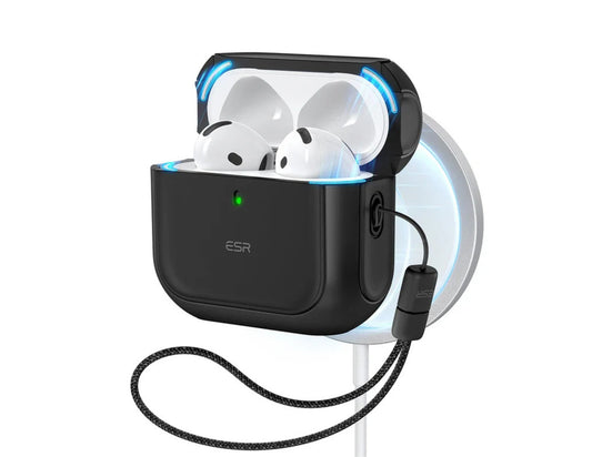 ESR Orbit Hybrid HaloLock Case AirPods 4 black magnetic lid drop protection MagSafe Qatar